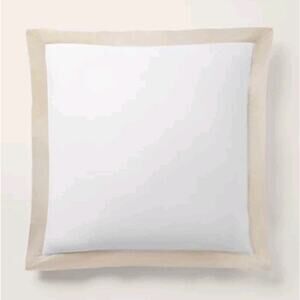 Ralph Lauren RL Organic Sateen Border European Sham Coastal Sand Square Pillow